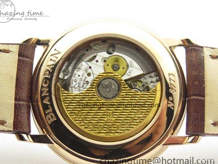 0824 Villeret 6651 RG ZF 1:1 Best Edition White Dial On Brown Leather Strap A ComfortFit 8097